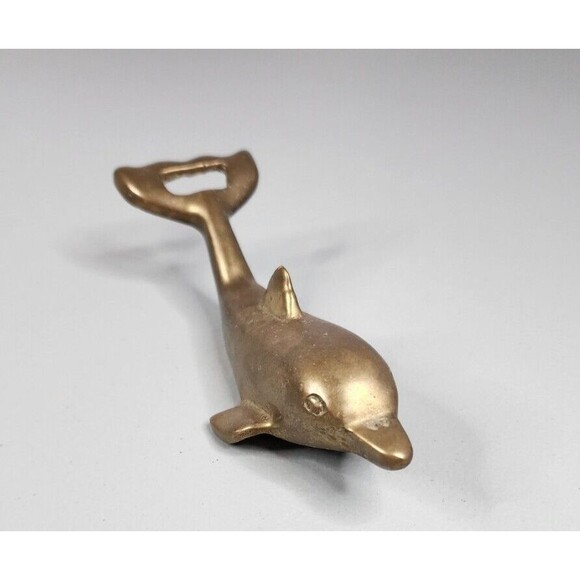 Vintage Brass Dolphin Soda Beer Bottle Opener 6” inch - Picture 2 of 8